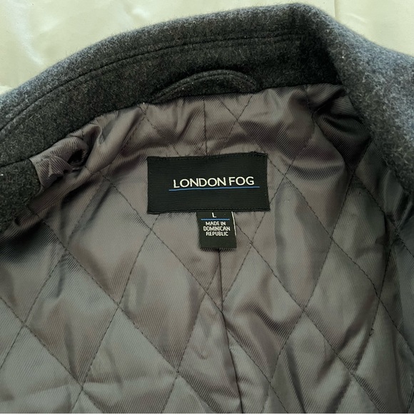 London Fog Wool Coat Dark Gray Mens Large - Picture 6 of 8